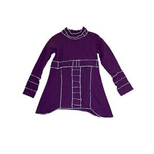 Vintage Hanes Soft Sweats M‎ Sweatshirt Dress Y2K Purple Soft Grunge Tunic Seams
